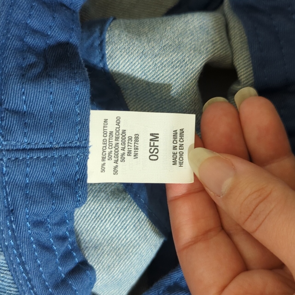 Denim Smiley Face Bucket Hat - Picture 3 of 5
